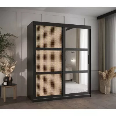 HALIMA 2 gardróbszekrény - 150 cm, fekete / fekete