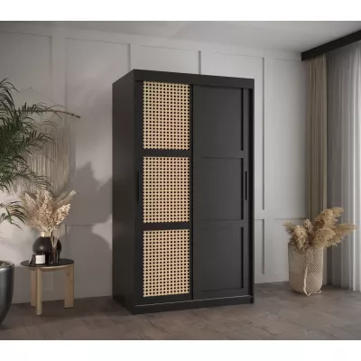 HALIMA 3 gardróbszekrény - 100 cm, fekete / fekete