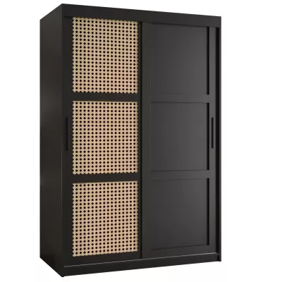 HALIMA 3 gardróbszekrény - 120 cm, fekete / fekete
