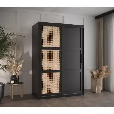 HALIMA 3 gardróbszekrény - 120 cm, fekete / fekete