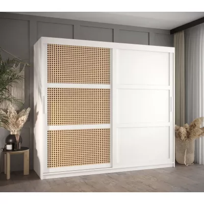 HALIMA 3 rdróbszekrény - 200 cm, fehér / ezüst