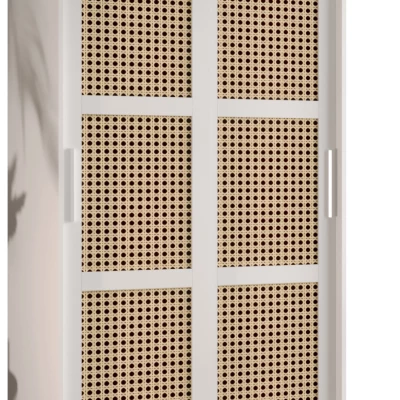 HALIMA 1 gardróbszekrény - 100 cm, fehér / ezüst