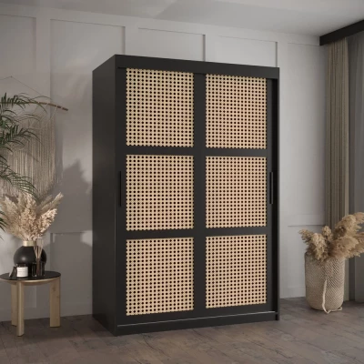 HALIMA 1 gardróbszekrény - 120 cm, fekete / fekete