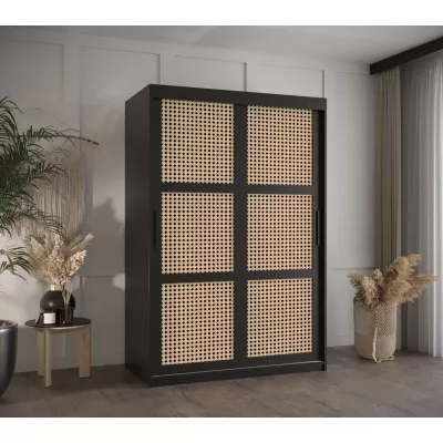 HALIMA 1 gardróbszekrény - 120 cm, fekete / fekete