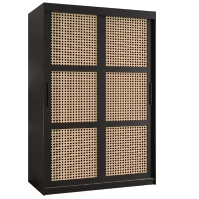 HALIMA 1 gardróbszekrény - 120 cm, fekete / fekete