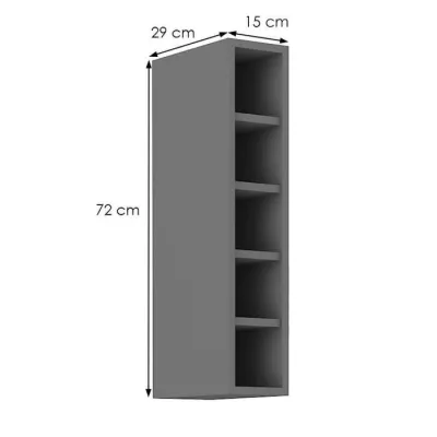 NELJA felső nyitott szekrény - szélesség 15 cm, antracit