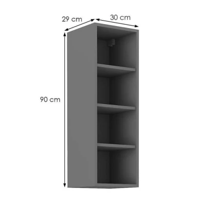 Magas nyitott szekrény NELJA - szélesség 30 cm, antracit
