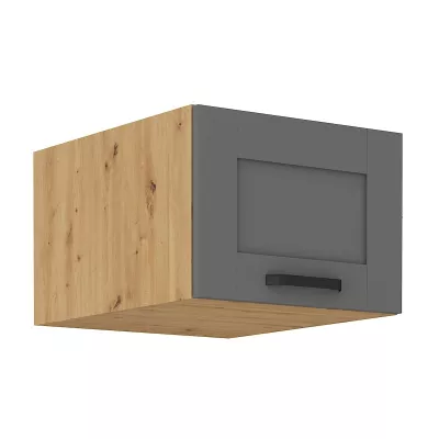 LAILI felső szekrény csuklós ajtókkal - szélesség 50 cm, szürke / artisan tölgy