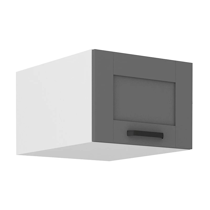 LAILI felső szekrény csuklós ajtókkal - szélesség 50 cm, szürke / fehér