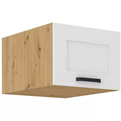 LAILI felső szekrény csuklós ajtókkal - szélesség 50 cm, fehér / artisan tölgy