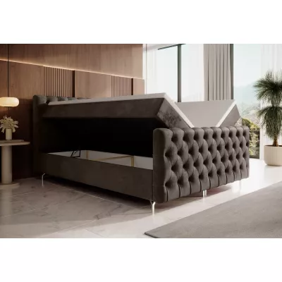 ADRIA PLUS kárpitozott ágy 180x200 tárolóhellyel - barna