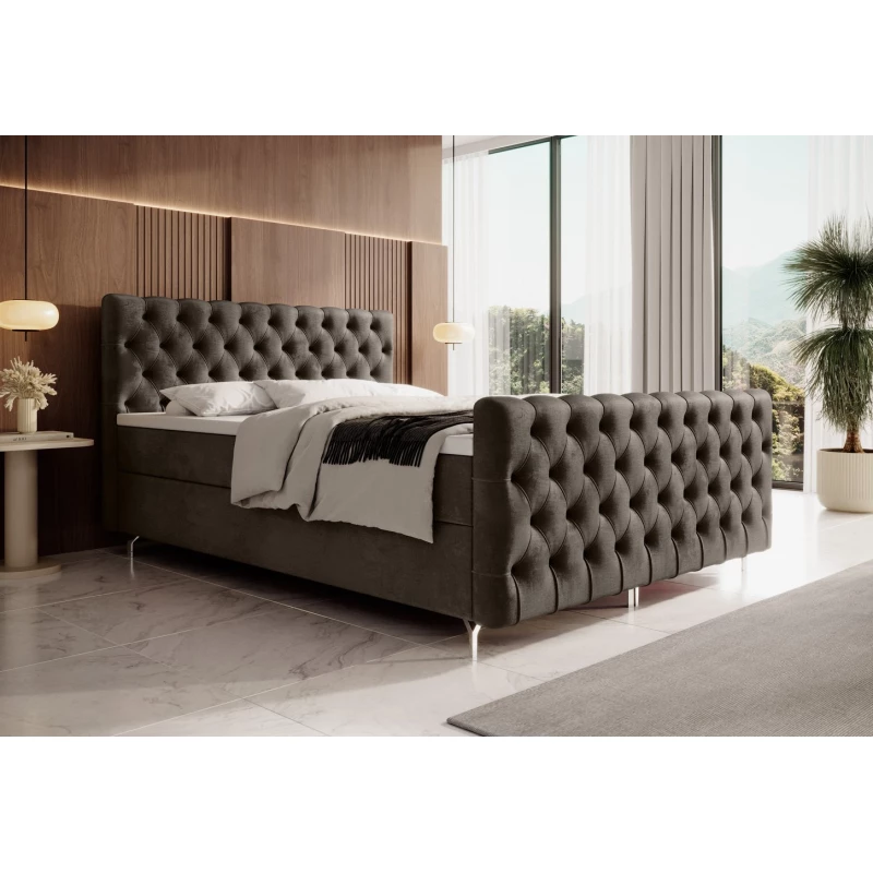 ADRIA PLUS kárpitozott ágy 180x200 tárolóhellyel - barna