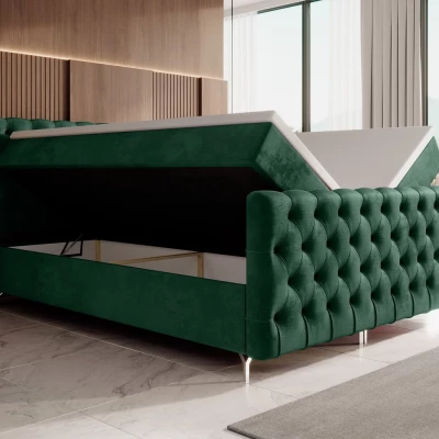 ADRIA COMFORT PLUSkárpitozott ágy 200x200 tárolóhellyel - zöld