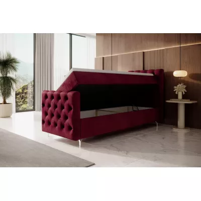 ADRIA PLUS kárpitozott ágy 80x200 tárolóhellyel - jobbos, piros