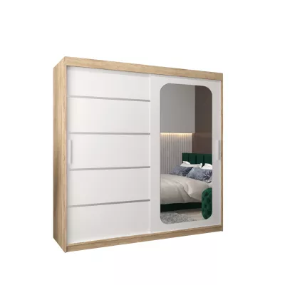 DONICELA 3 tükrös szekrény - 200 cm, sonoma / fehér
