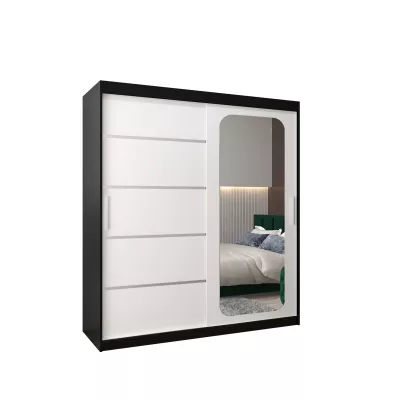 DONICELA 3 tükrös szekrény - 180 cm, fekete / fehér