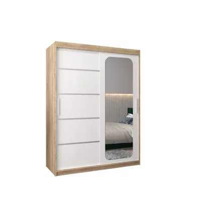 DONICELA 3 tükrös szekrény - 150 cm, sonoma / fehér