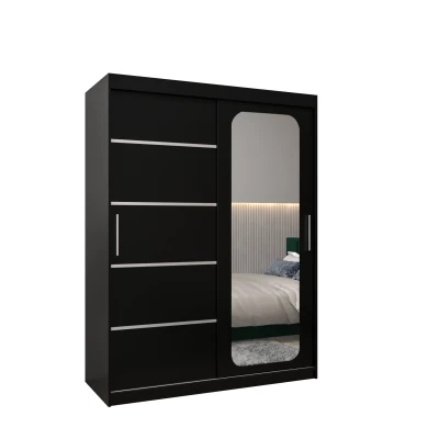 DONICELA 3 tükrös szekrény - 150 cm, fekete