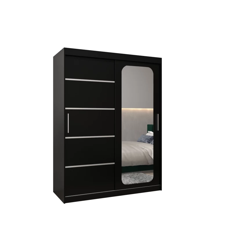 DONICELA 3 tükrös szekrény - 150 cm, fekete