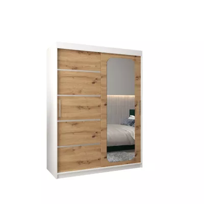 DONICELA 3 tükrös szekrény - 150 cm, fehér / artisan