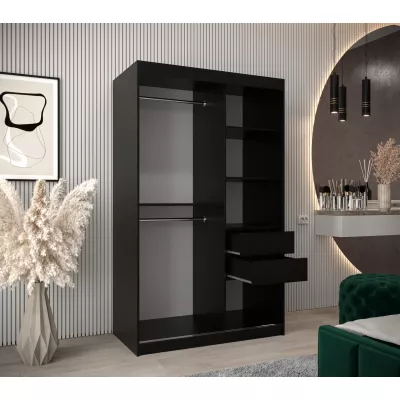 DONICEL 3 tükrös szekrény - 120 cm, fekete / sonoma