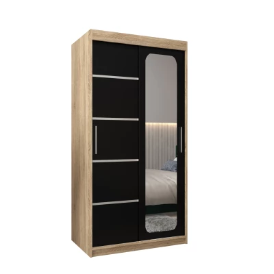 DONICELA 3 tükrös szekrény - 100 cm, sonoma / fekete 