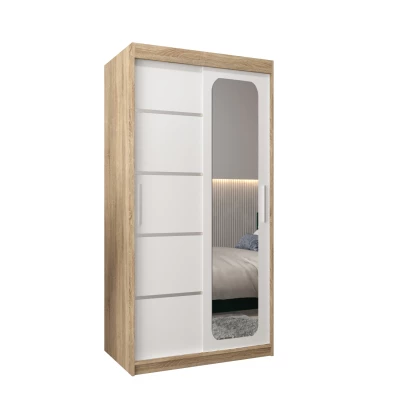 DONICELA 3 tükrös szekrény - 100 cm, sonoma / fehér