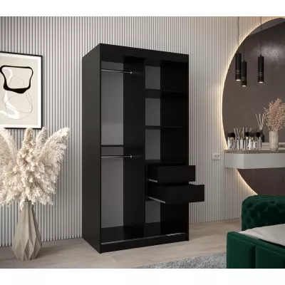 DONICELA 3 tükrös szekrény - 100 cm, fekete