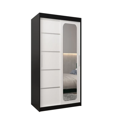 DONICELA 3 tükrös szekrény - 100 cm, fekete / fehér