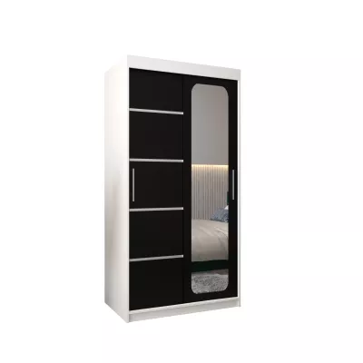 DONICELA 3 tükrös szekrény - 100 cm, fehér / fekete