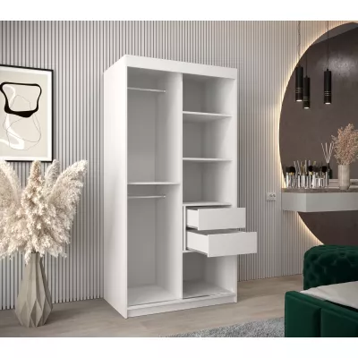 DONICELA 3 tükrös szekrény - 100 cm, fehér / fekete