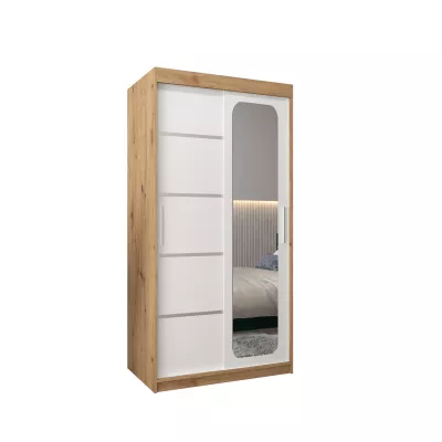 DONICELA 3 tükrös szekrény - 100 cm, artisan / fehér