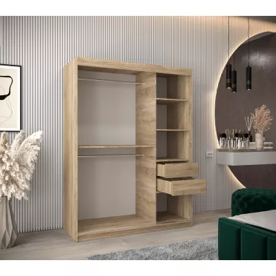 DONICELA 2 tükrös szekrény - 150 cm, sonoma / fekete 