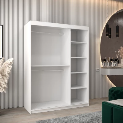 DONICELA 2 tükrös szekrény - 150 cm, fehér / fekete