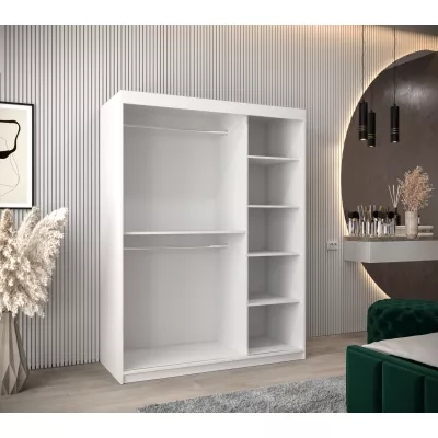 DONICELA 2 tükrös szekrény - 150 cm, fehér / fekete
