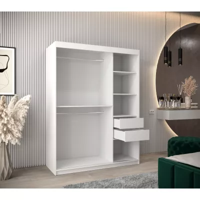DONICELA 2 tükrös szekrény - 150 cm, fehér / fekete