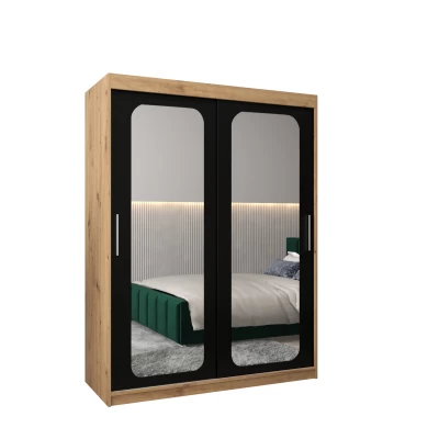 DONICELA 2 tükrös szekrény - 150 cm, artisan / fekete