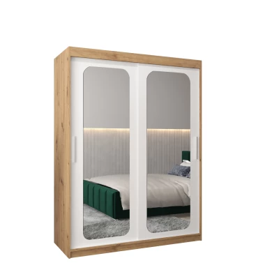 DONICELA 2 tükrös szekrény - 150 cm, artisan / fehér