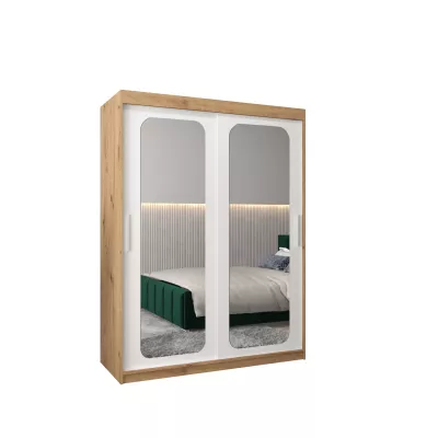 DONICELA 2 tükrös szekrény - 150 cm, artisan / fehér