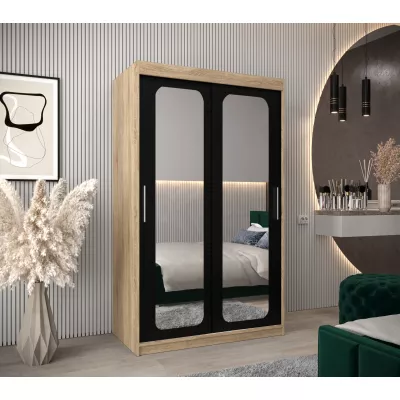 DONICELA 2 tükrös szekrény - 120 cm, sonoma / fekete 