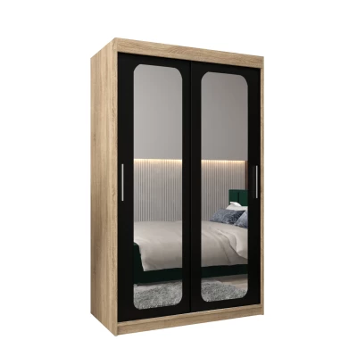 DONICELA 2 tükrös szekrény - 120 cm, sonoma / fekete 