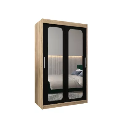 DONICELA 2 tükrös szekrény - 120 cm, sonoma / fekete 