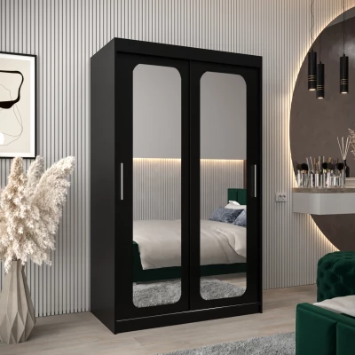 DONICELA 2 tükrös szekrény - 120 cm, fekete