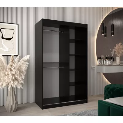 DONICELA 2 tükrös szekrény - 120 cm, fekete / sonoma