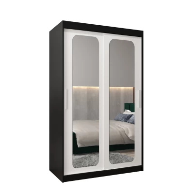 DONICELA 2 tükrös szekrény - 120 cm, fekete / fehér