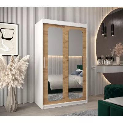 DONICELA 2 tükrös szekrény - 120 cm, fehér / artisan