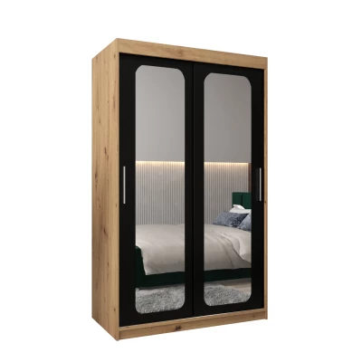 DONICELA 2 tükrös szekrény - 120 cm, artisan / fekete