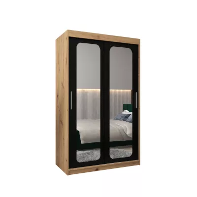 DONICELA 2 tükrös szekrény - 120 cm, artisan / fekete