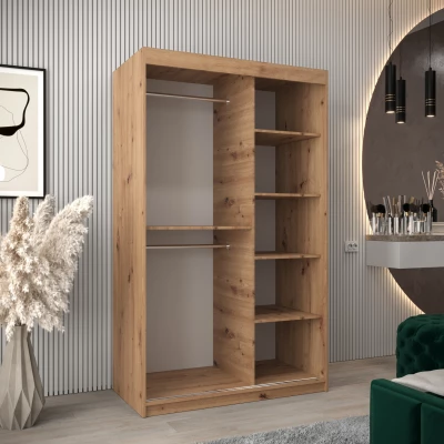 DONICELA 2 tükrös szekrény - 120 cm, artisan / fekete