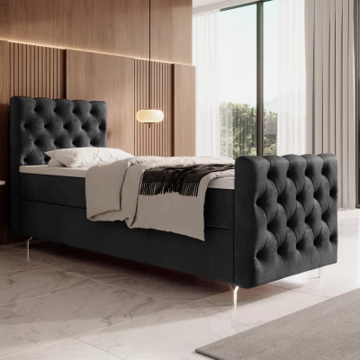 ADRIA PLUS kárpitozott ágy 80x200 tárolóhellyel - balos, világosgrafit